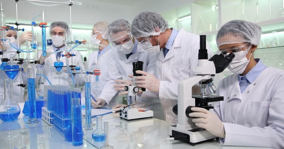 Students working in modern technology environment